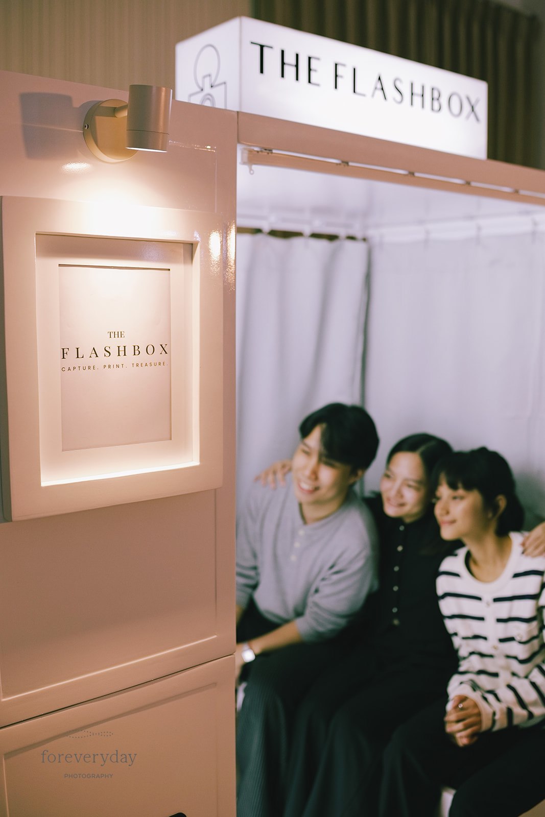 Guests posing inside The Flashbox