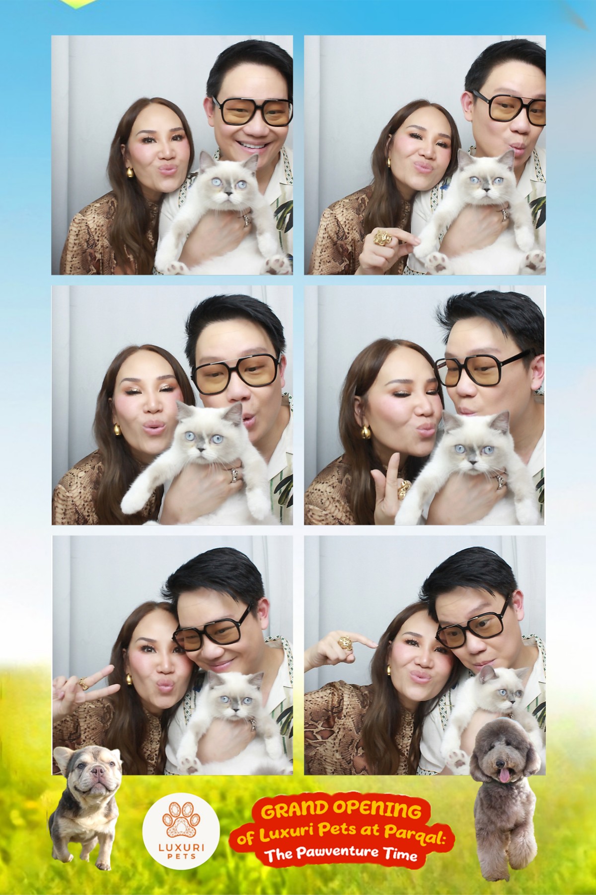 A custom Flashbox photostrip from the Luxuri Pets grand opening